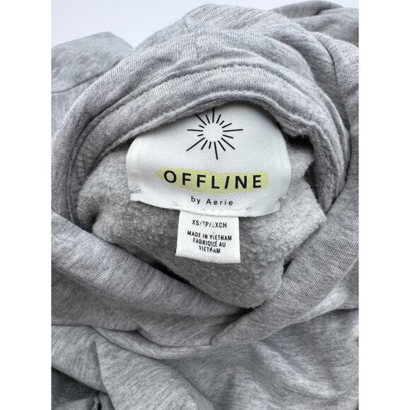 Aerie Offline Gray Hooded Ultra Soft Sweatshirt - Picture 7 of 7